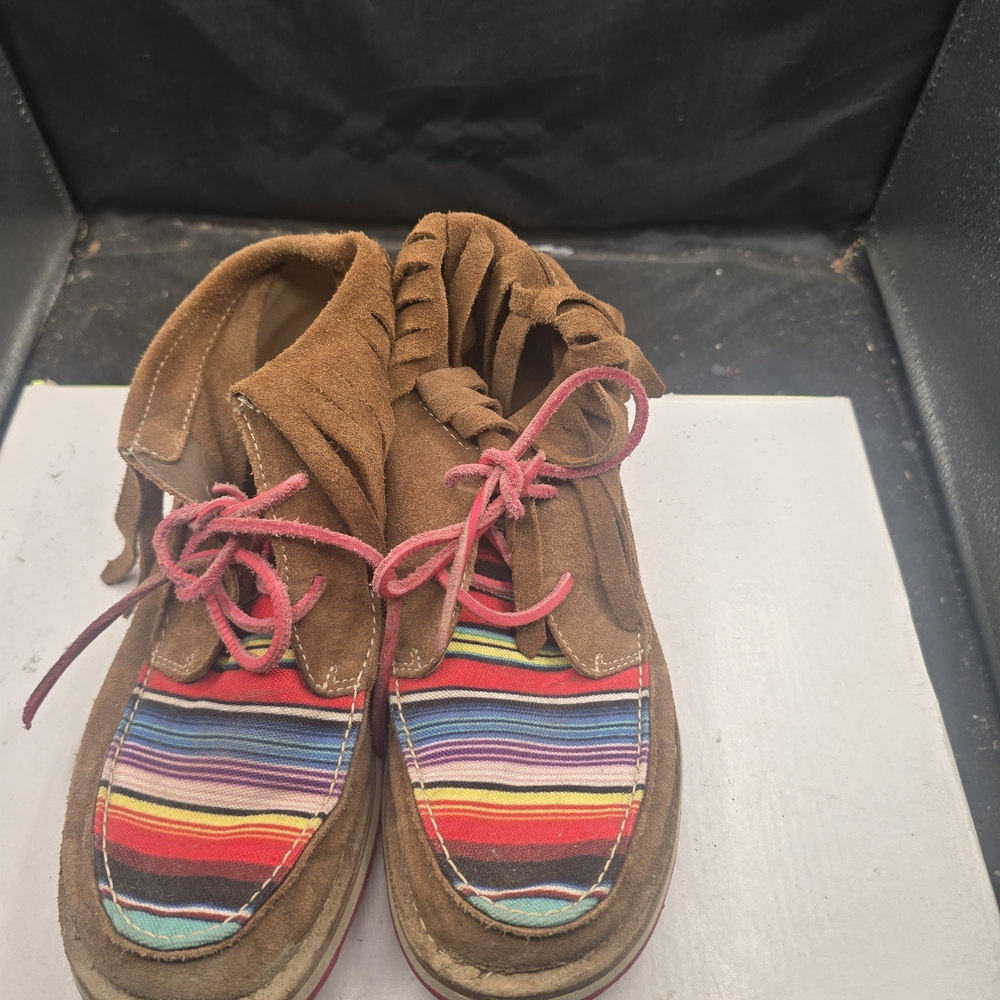 Ariat Women's Moccasins with Brown and Multicolor‎ Stripes